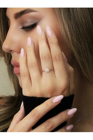 Alda Gümüş, Yaldızlı Ve Zirkon Taşlı Yüzük 103539164 Altın