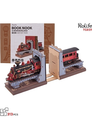 Rolife Tge01 Century Train Kitap Köşesi Book Nook Dıy Minyatür Maket Model Seti Mini Dollhouse 3d Model Kit Detaylı Dekoratif Hobi Seti 3d Puzzle Tiny House