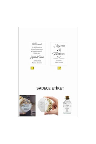 Şeffaf Epoksi Magnet Etiket Söz Nişan Kına Nikah Düğün Şişe Etike