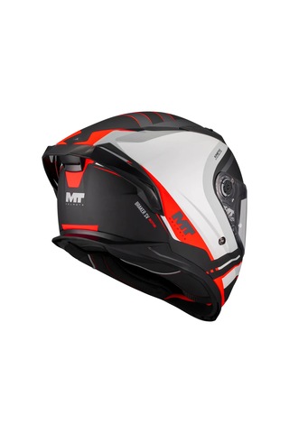 Mt Helmets Breaker Sv Inception B5 Kapalı Kask Siyah - Beyaz - Kırmızı