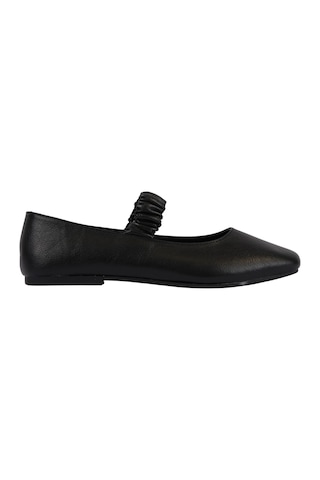 Napa Shoes Kadın Kare Burun Lastkli Bantlı Rahat Taban Babet Ayakkabı Napa-aes19214 Siyah