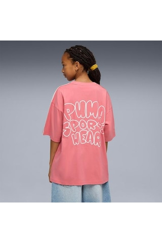 Puma Çocuk Tişört Oversized Graphic Pembe