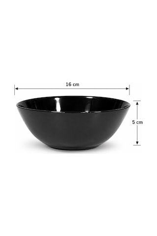 Zelıe Çok Amaçlı 6 Lı Siyah Cam Kasesi 16 Cm