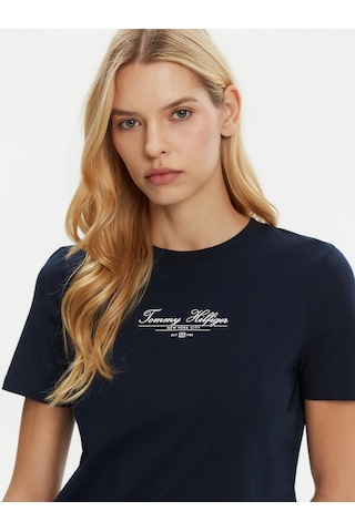 Tommy Hilfiger Tommy Hılfıger Kadın T-shırt Ww0ww45428-c1g Lacivert