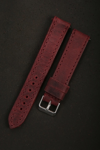 Hakiki Deri 18mm Akıllı Pimli Saat Kordonu Bordo 96252765