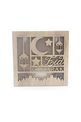 Symbee Muslim Bayramı Dekorasyonu Ahşap Aydınlatmalı Yıldız Mevki Mimari Tasarımı Ev Dekoru Hediye - Jm01935 Siyah