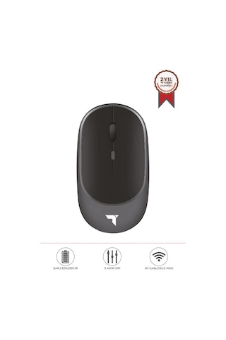 Torima Tm-16 Gri Kablosuz Çift Modlu Sessiz Mouse Fare 001