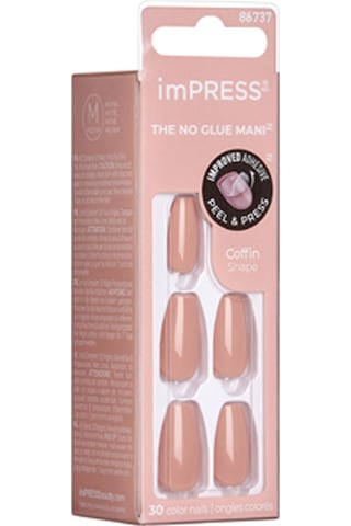 İmpress Color Kendinden Yapışkanlı Takma Tırnak Uzun Nude Kiremit