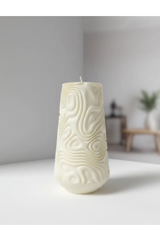 Özdemcandle Desenli Vazo Şeklinde Baton Dekoratif Kokulu Soya Mum Krem 7.3x13.5 Cm Koku Seçenekleri İçin Ürün Açıklamasını İnceleyiniz Krem