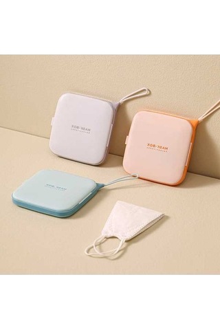 Ulzyvf 5'li Taşınabilir Maske Saklama Kutusu - Pp Plastik, İnce Hafif, Gök Mavisi Gök Mavisi