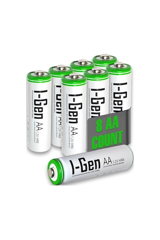 I-Gen B112 8 Adet AA 1100 Mah Şarj Edilebilir Kalem Pil 1.2V Ni-MH Şarjlı Pil Solar Aydınlatma Uyumlu
