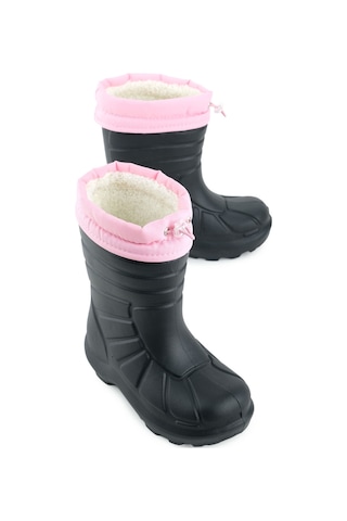 Gezer Kız Çocuk Kışlık Eva Boğazdan Lastikli Sessiz Taban Kar Bot Çizme Siyah - Pembe