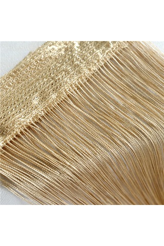 Saçaklı Perde 100x200 Cm 1 Çift Şampanya Diğer