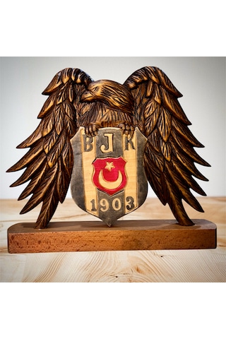 Ahşap Masa Üstü Beşiktaş Kartal Obje. 26x23