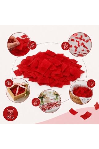 Kırmızı Konfeti Pelur 100 Gr, Parti, Düğün Süsü, Masa Süsleme Ve Tüm Yaşlar
