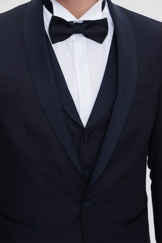 Morven Erkek Lacivert Santorin Ceremonia Jakarlı Slim Fit Dar Ke Lacivert