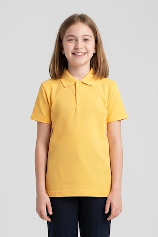 Modanino Kız Çocuk T-shirt %100 Pamuk Ve Okul Tarz 6-16 Yaş 12784mrt Sarı