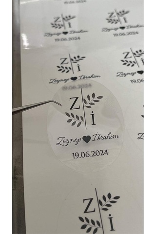 Nişan Kına Hatırası Şeffaf Epoksi Pleksi Etiketi 4 x 5 CM 42 Adet