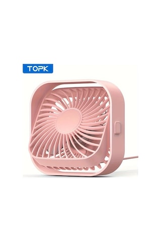 Boatshop1 Topk K51 Taşınabilir Mini Usb Masa Fanı Pembe Fırçasız Motor Sessiz Yüksek Hava Akışı Şık Tasarım Yatak Odası Rv Ventilasyon