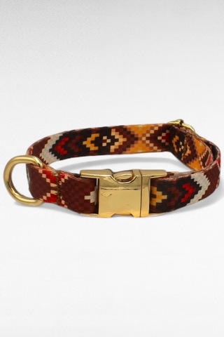 Caramelos İsimli Köpek Tasması, Yavru Köpek Tasması, Küçük Irk Köpek Tasması, Metal Kilit, 1,5 Cm Kahverengi - Siyah