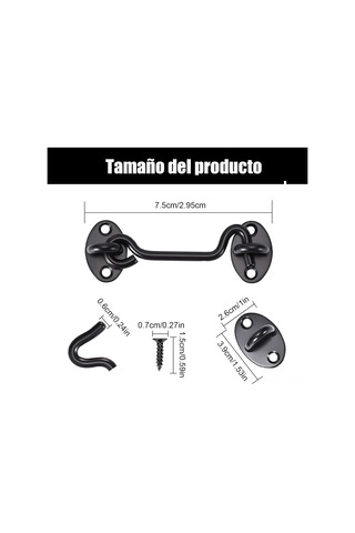 Geeksen 2 Adet Siyah Paslanmaz Çelik 3 İnç Eski Tip Pencere Kancası - Pencere Ve Kapı Tutucu Aksesuarı Siyah