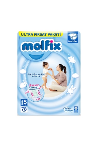 Molfix Bebek Bezi 5 Numara Junior Aylık Ultra Fırsat Paketi 234 Adet 3'lü