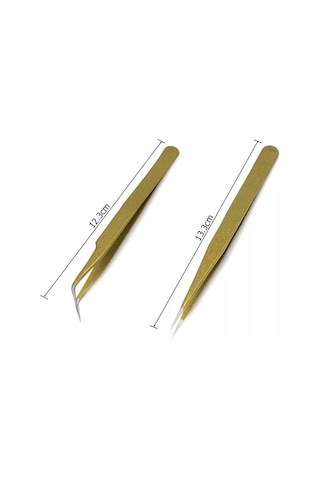 ELLEA NAİL 2'Lİ PROFESYONEL GOLD İPEK KİRPİK CIMBIZ SETİ