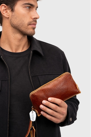 Westbag Unisex Hakiki Dana Derisi Bileklikli El Tutmalı Clutch Çanta Taba