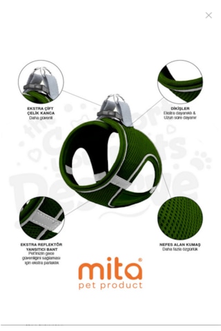 Mita 12 Lı Set Air Mesh L Gögüs Tasması Koyu Yeşil Koyu Yeşil