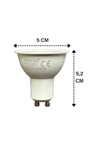 6w 50w 3000k Sarı Işık Gu10 Duylu Dim Edilebilir Led Spot Ampul, 2 Adet Diğer