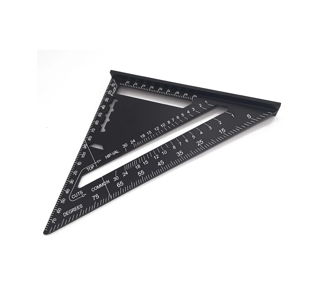 Folinda Alüminyum Profil Açı Ölçer - 90 Ve 45 İki Açı, Profesyonel Halka Tahta, Siyah Oksit, 7 İnç Metrik Ölçü