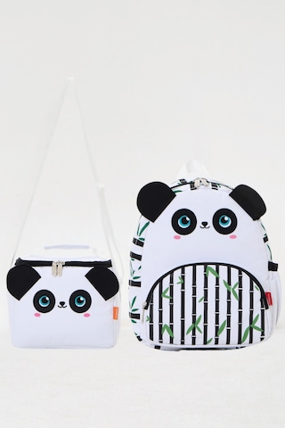 Lisanslı Panda Figürlü Kız/erkek Çocuk Kreş Sırt Çantası Ve Isı Yalıtımlı Beslenme Çantası Seti
