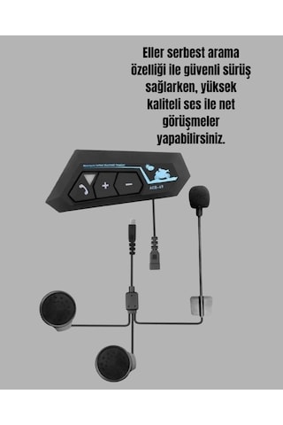 Bt22 Motosiklet Kask İçi Bluetooth Kulaklık İnterkom Destekli