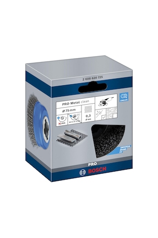 Bosch Professional Accessories Clean Dalgalı Tencere Fırçası Metal İçin, X-lock İçin, Ø 75 Mm, Tel Kalınlığı 0,3 Mm, Ø 125 Mm