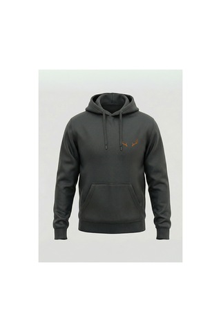 North Whiskers Mini Geyik Boynuzu Baskılı Unisex Antrasit Hoodie Antrasit - 827323213 Antrasit - 827323213 Antrasit