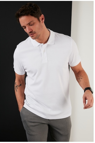Buratti Pamuklu Regular Fit Düğmeli Erkek Polo Yaka T Shirt 5902281 Beyaz