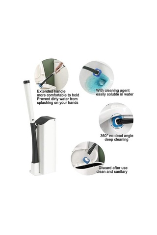 Tuvalet Fırçaları Tutucular Duvar Tuvalet W Kiti Tek Kullanımlık Tuvalet Fırçası Tutucu.tek Kullanımlık Tuvalet Temizleme Sistemi 16 Altın - Krom