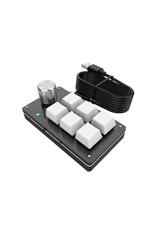 Yunboo Tek Elle Kullanılabilir Rgb Aydınlatmalı Mini Mekanik Klavye - 6 Tuş + 1 Düğme