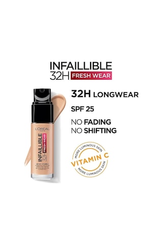 Infaillible 32 Saat Fresh Wear C Vitaminli Fondöten - 125 Natural Beige Çok Renkli