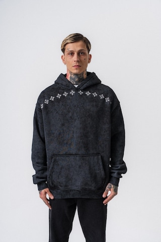 Respire Erkek Muse Baskılı Yıkamalı Kapüşonlu Oversize Hoodie Siyah