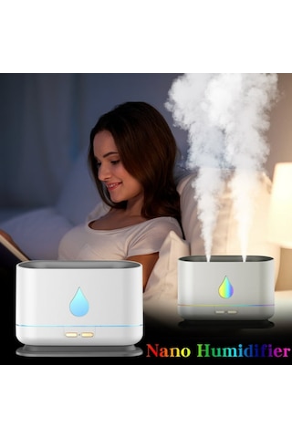 Wezone Ev Odası Ofis Masaüstü Usb Beslemeli 1000ml Hacimli İki Buharlı Renkli Nemlendirici