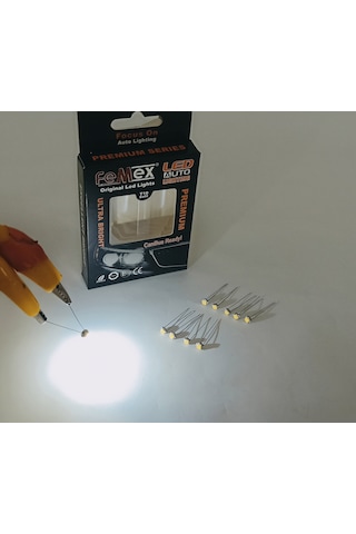 Femex Premium T5 T4 10'Lu İnce Bacaklı Kıl Led Mini Ampul Beyaz