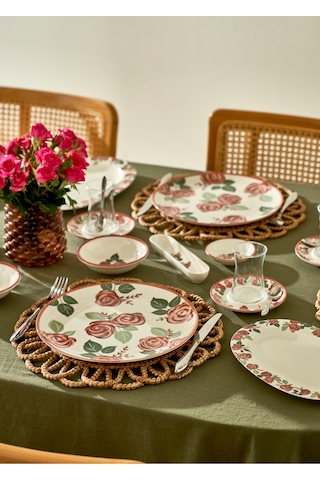Bella Maison Rose Porselen 6'lı Servis Tabağı 26 Cm Çok Renkli