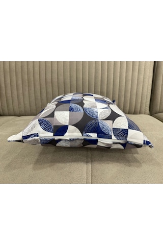 Nivemeshome Mozaik Mavi-beyaz 45x45 Kırlent Kılıfı Çok Renkli