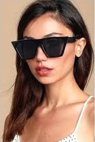 Mobgift Cat Eye Dörtgen Güneş Gözlüğü Siyah