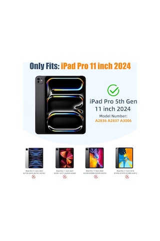 İpad Pro 11 M4 M5 2024 2025 11 Inç İçin Uyumlu El Tutamaçlı Standlı Deri Tasarım Kılıf Arka Kapak