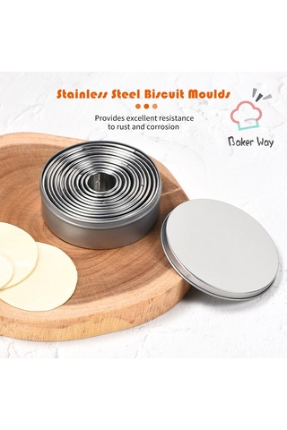 Qingmipy 11 Parça Paslanmaz Çelik Kurabiye Kalıbı Seti - Farklı Boyutlarda Pasta, Kek Ve Tatlı Yapımı İçin Dayanıklı Mutfak Aleti Çok Renkli