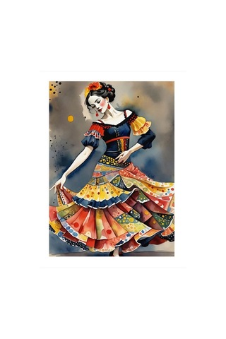 Flamenko Kadın Dansçı Model Mdf Tablo 35cm X50cm