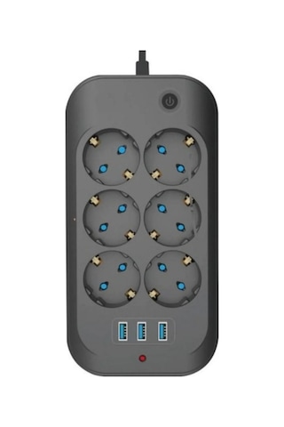 Ftr-11 6'li Termal Akım Korumalı Priz 3-usb Giriş