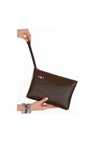 Tuldar Deri El Askılı Dosya Evrak Günlük Portföy & Clutch Çanta Tul527 Kahverengi